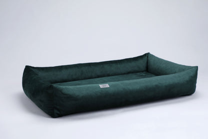 2-sided classic dog bed. EMERALD GREEN - European handmade dog accessories by My Wild Other