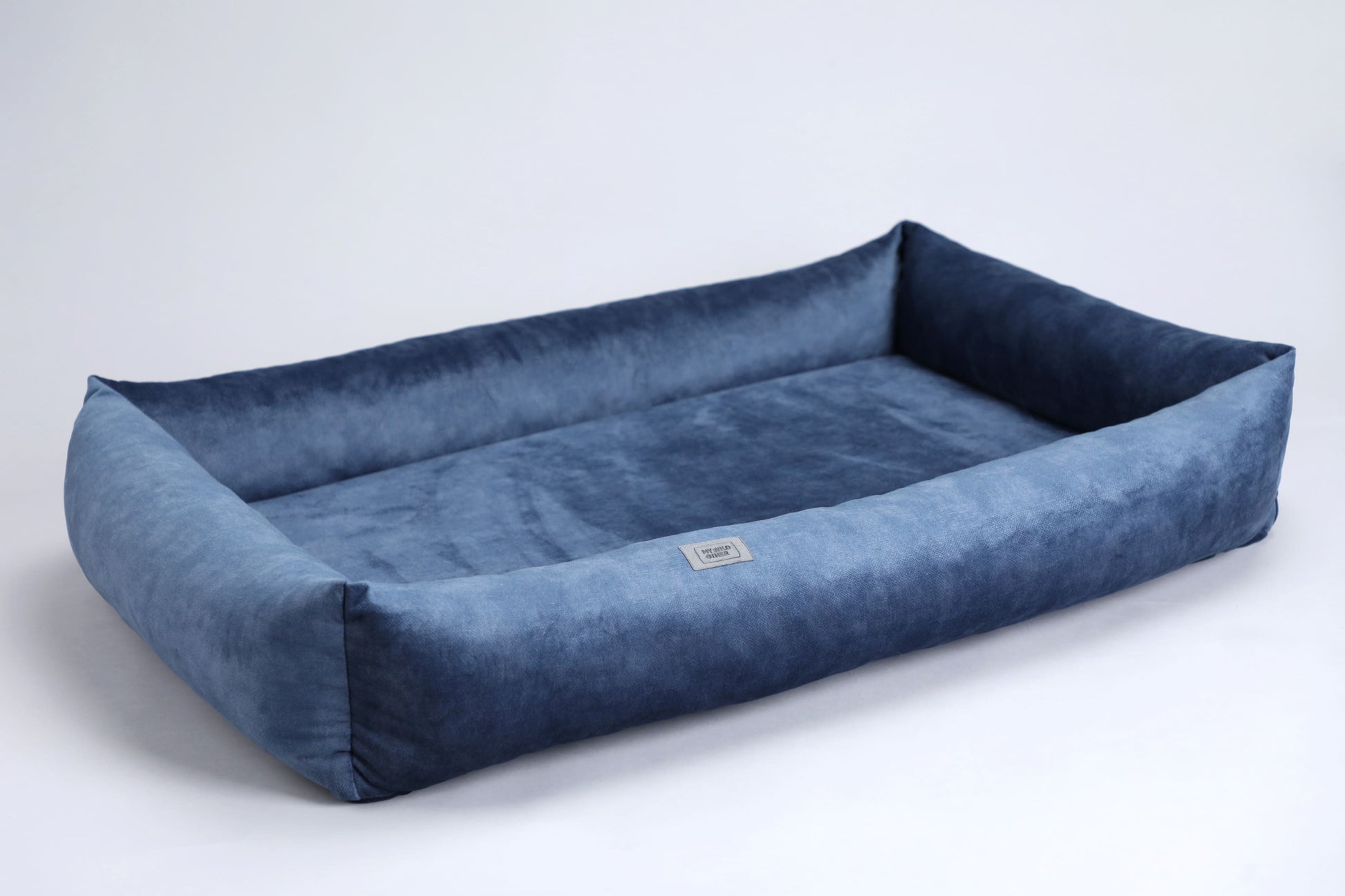 2-sided classic dog bed. SKY BLUE - European handmade dog accessories by My Wild Other