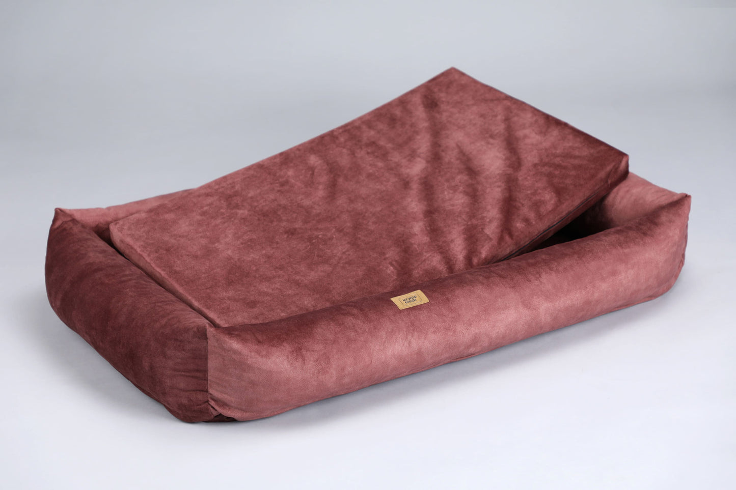 2-sided classic dog bed. TERRACOTTA - European handmade dog accessories by My Wild Other