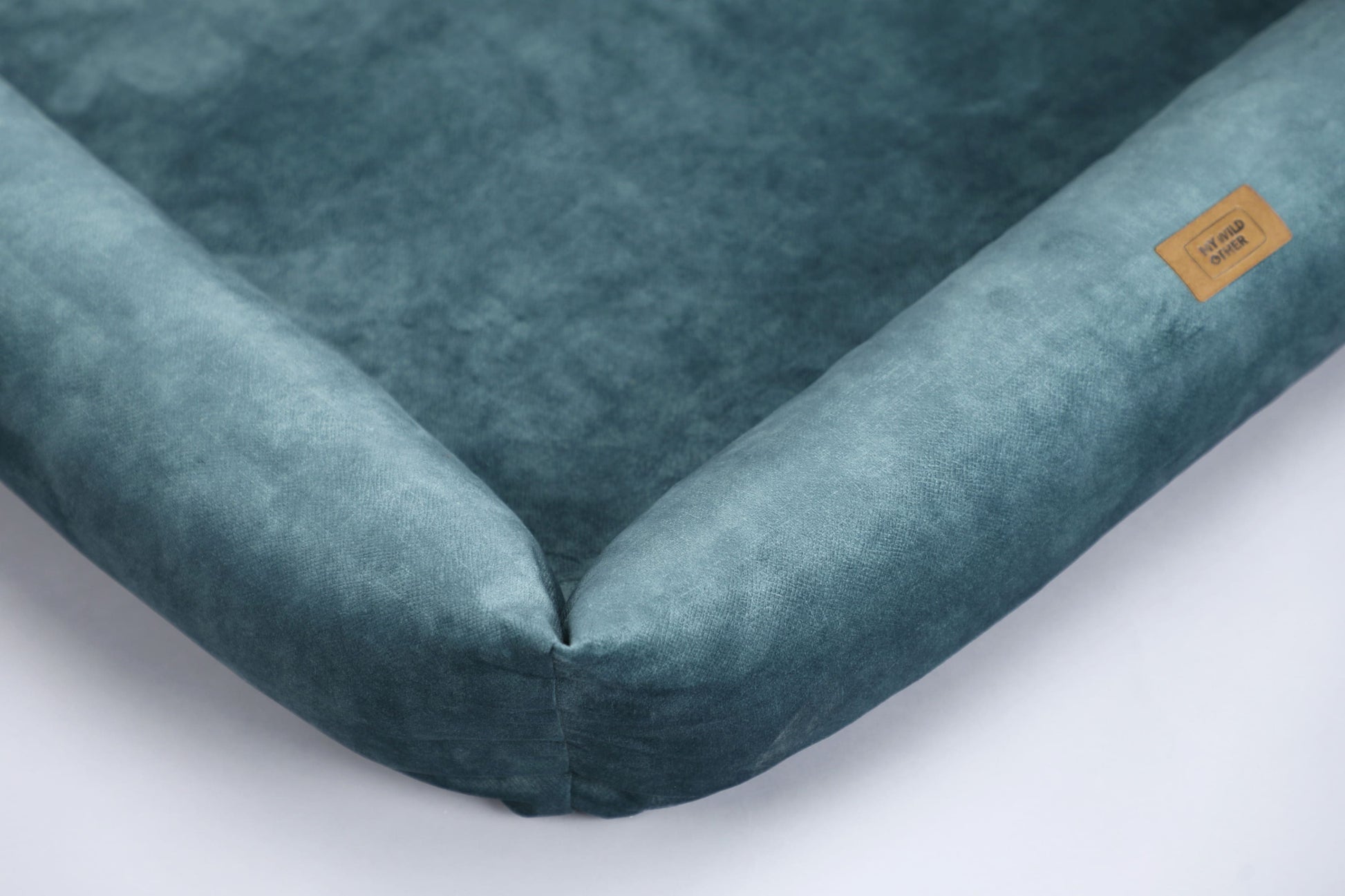 2-sided classic dog bed. DUSTY GREEN - European handmade dog accessories by My Wild Other
