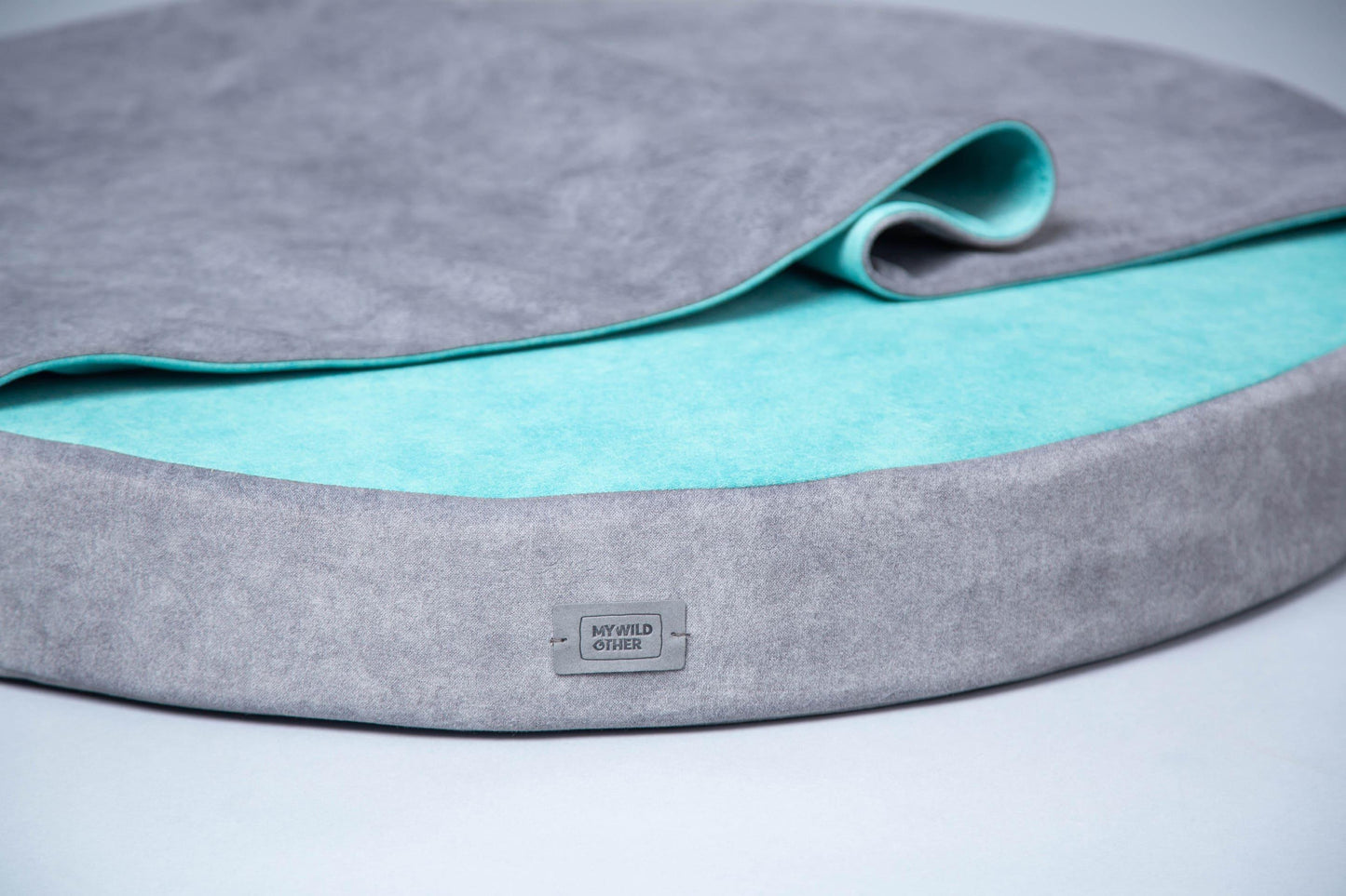 Cozy cave dog bed. GREY+MINT - European handmade dog accessories by My Wild Other