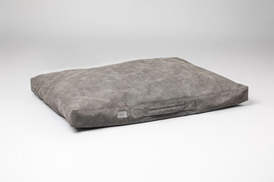2-sided leather dog bed. IRON GREY - handmade in Lithuania by My Wild Other
