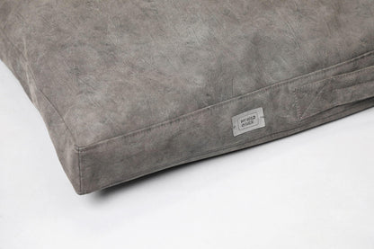 2-sided leather dog pillow. IRON GREY - European handmade dog accessories by My Wild Other