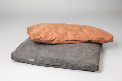 2-sided leather dog pillow. TAWNY BROWN - European handmade dog accessories by My Wild Other