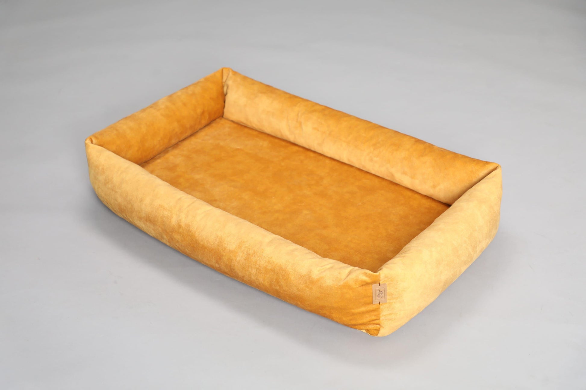 2-sided classic dog bed. AMBER YELLOW - European handmade dog accessories by My Wild Other