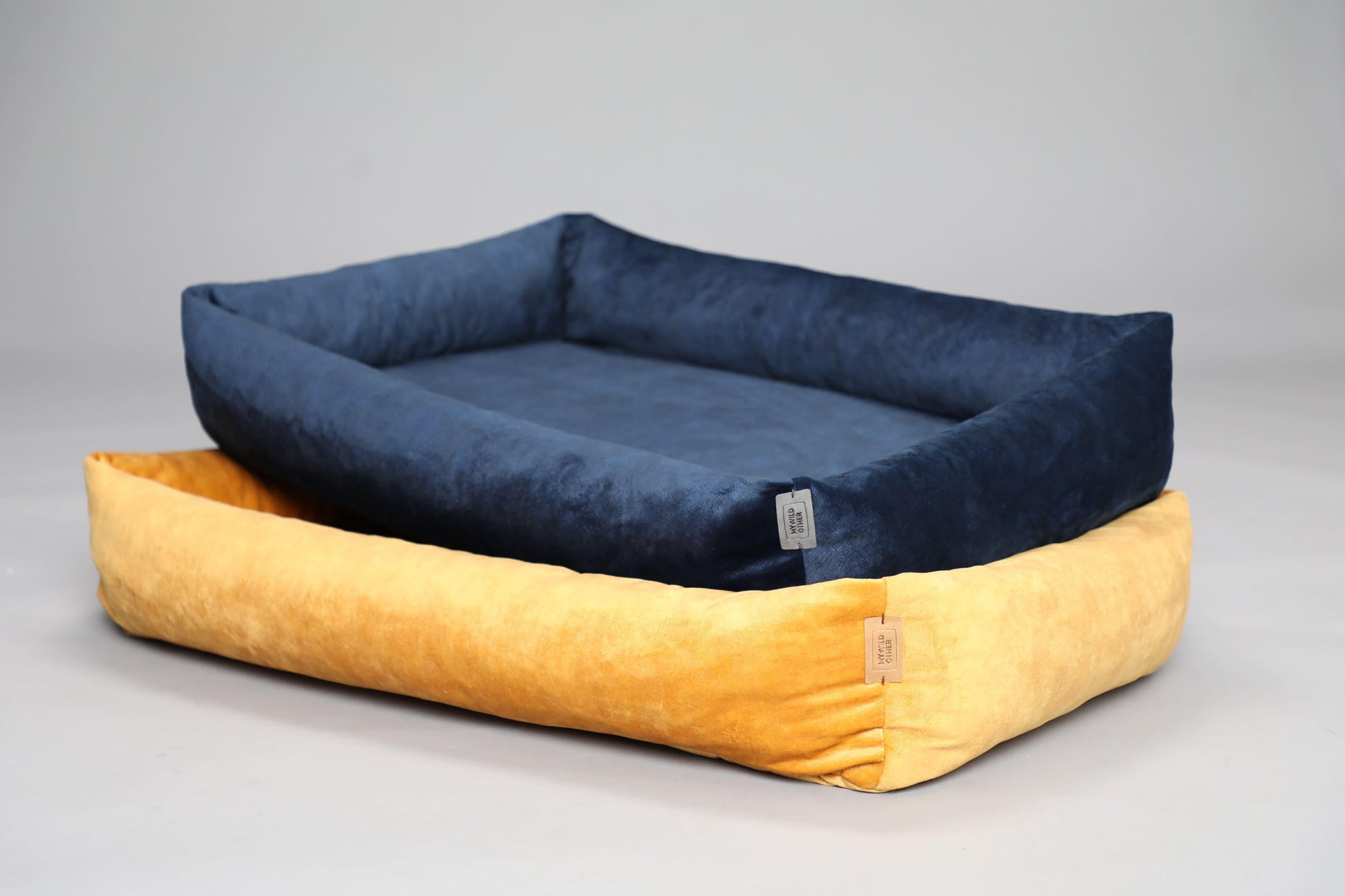 2-sided classic dog bed. AMBER YELLOW - handmade in Lithuania by My Wild Other