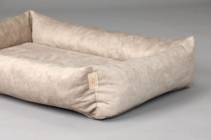 2-sided classic dog bed. BEIGE - handmade in Lithuania by My Wild Other