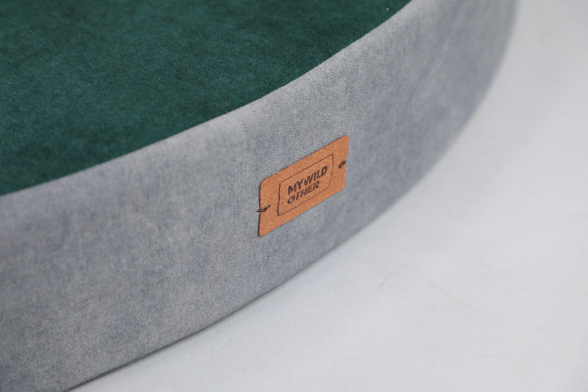 Cozy cave dog bed. STEEL GREY+MOSS GREEN - European handmade dog accessories by My Wild Other