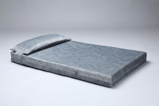 2-sided velvet orthopedic dog bed. METAL GREY - handmade in Lithuania by My Wild Other