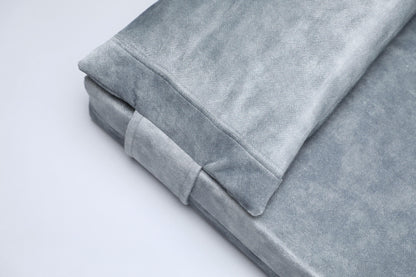 2-sided velvet dog bed. METAL GREY - European handmade dog accessories by My Wild Other