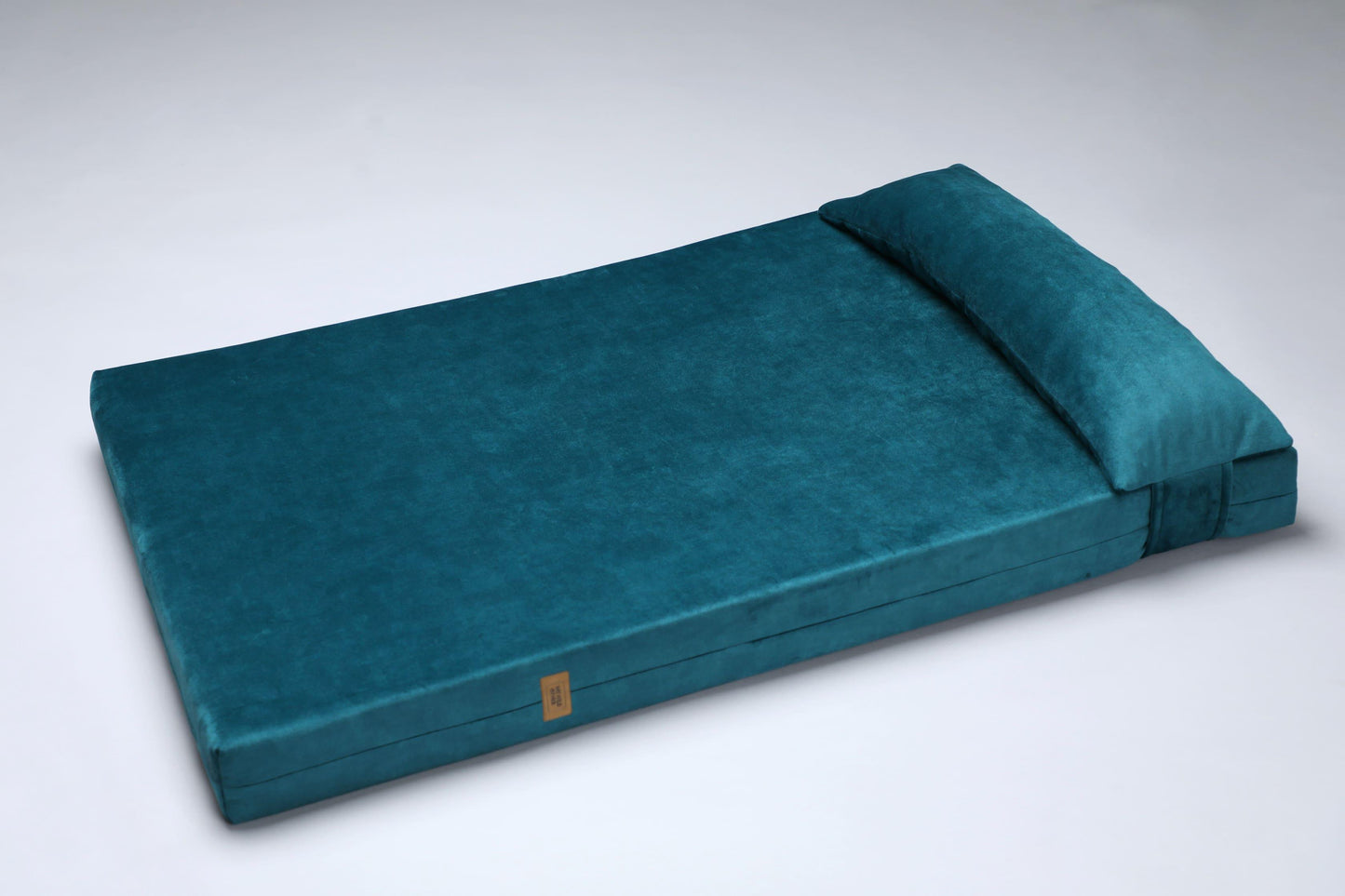 2-sided velvet dog bed. OCEAN BLUE - European handmade dog accessories by My Wild Other