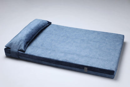 2-sided velvet dog bed. SKY BLUE - European handmade dog accessories by My Wild Other