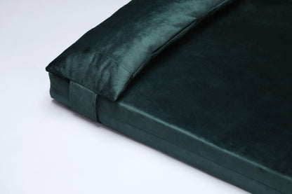 2-sided velvet dog bed. EMERALD GREEN - European handmade dog accessories by My Wild Other