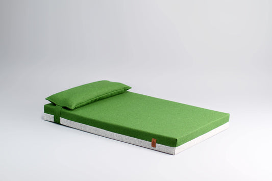 Orthopedic dog bed. 2-sided dark green WOOL 