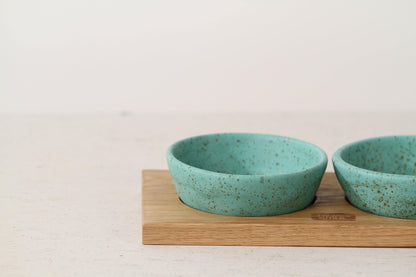 Turquoise HANDMADE CERAMIC dog bowls - European handmade dog accessories by My Wild Other