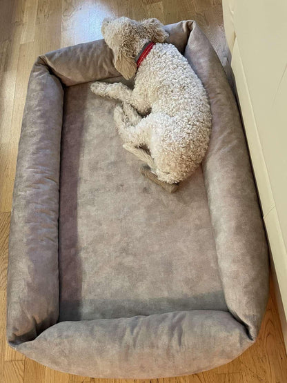 2-sided classic dog bed. BEIGE - European handmade dog accessories by My Wild Other
