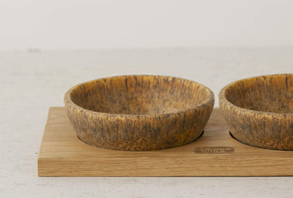 Brown HANDMADE CERAMIC dog bowls - European handmade dog accessories by My Wild Other
